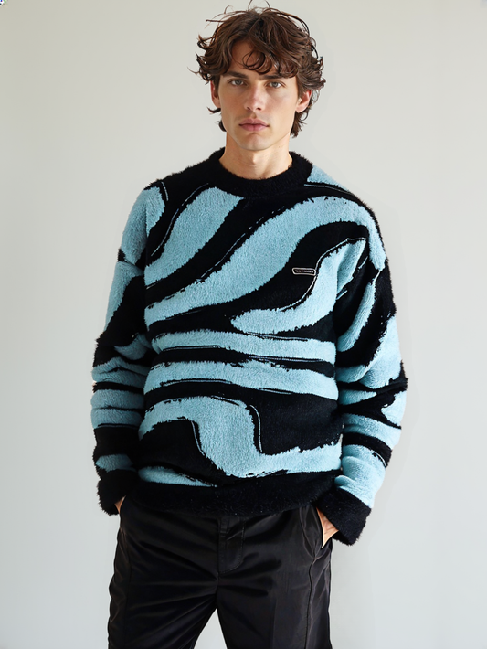 Irregular Striped Neck -TF Sweater