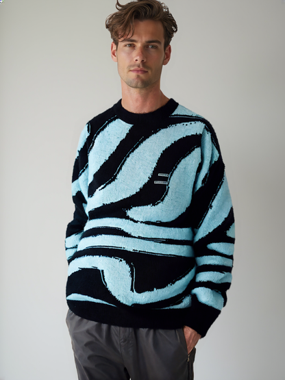 Irregular Striped Neck -TF Sweater