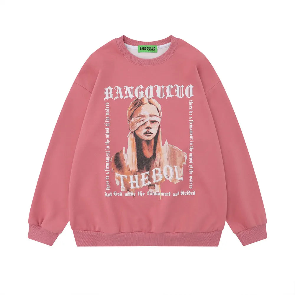 Oil Painting Printed Crew Neck Sweatshirt