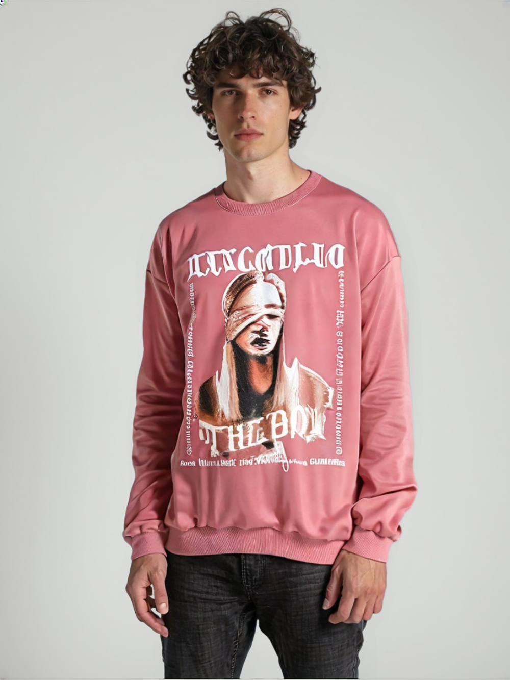 Oil Painting Printed Crew Neck Sweatshirt