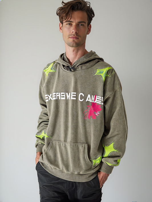 Printed Long-sleeved Hooded -TF Sweater