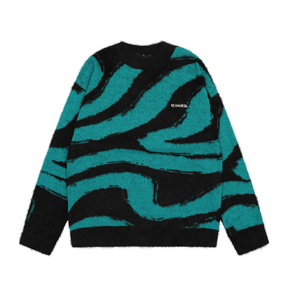 Irregular Striped Neck -TF Sweater